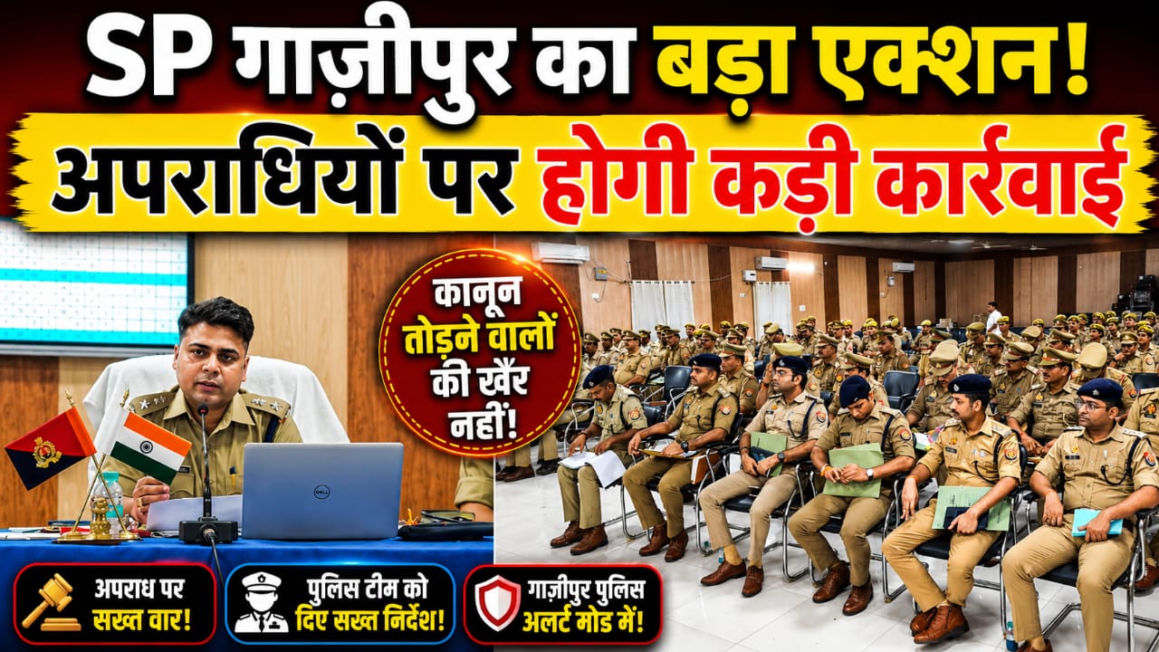 गाजीपुर पुलिस की अपराध समीक्षा बैठक, एसपी ने अपराधियों पर सख्त कार्रवाई के दिए निर्देश